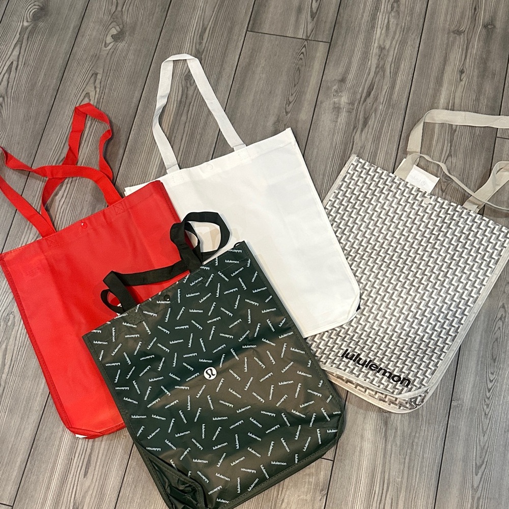 Lululemon large Tote Bag Set - Red, White, Black, Gray Christmas